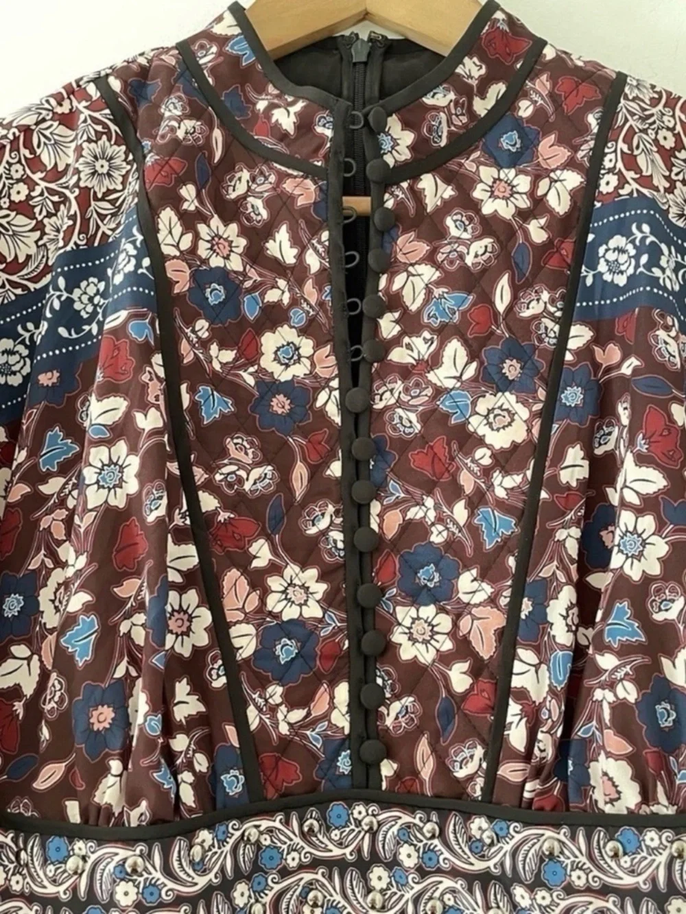 Kate Spade Patchwork Roseta Dress in Deep Russet